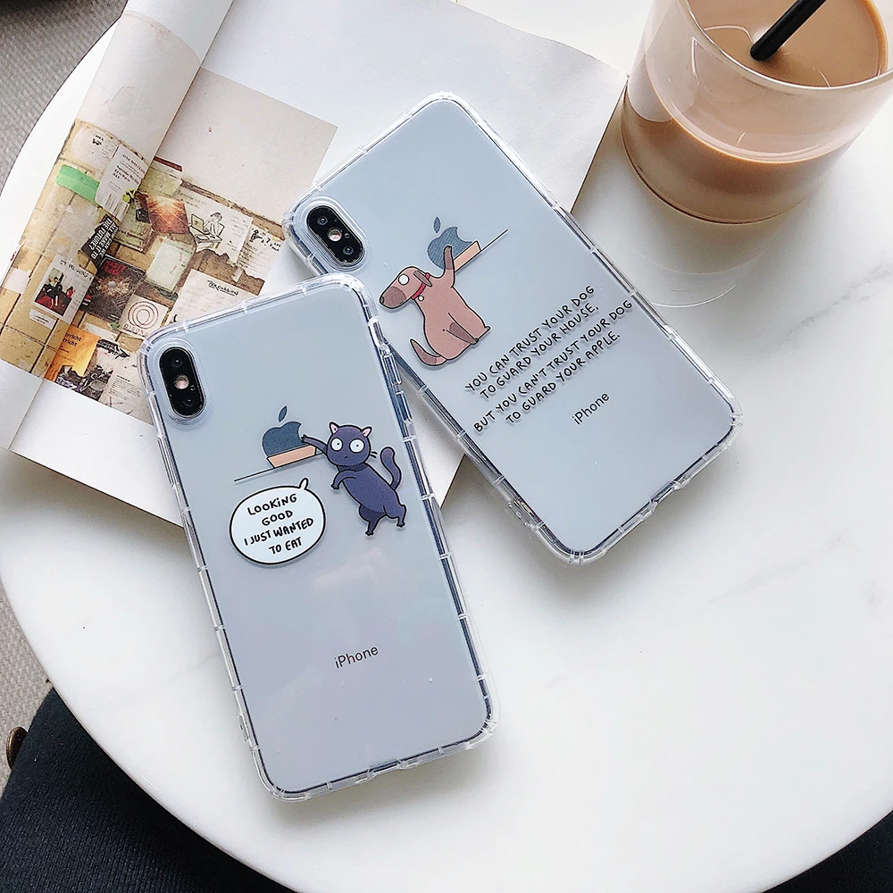 Забавные силиконовый чехол для телефона iPhoneX случае iphoneXS Макс крышка XR едят кошки
