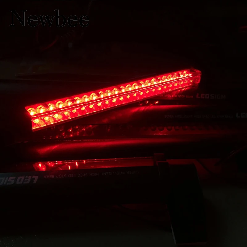 

Newbee 12V Red LED Car Third Brake Light Bar External Light Source Fog Stop Truck Tailgate High Mount Rear Roof Warning Lamp
