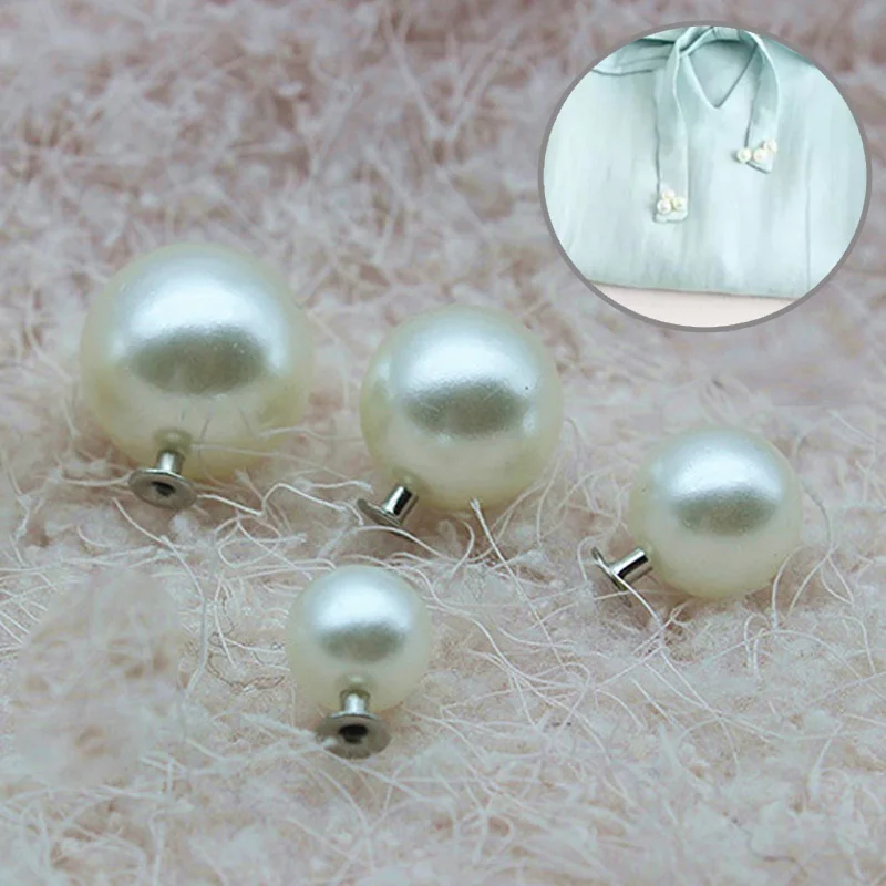 

100 Pcs 6-18mm White Pearl Rivets Head Acryl Rivet DIY Crafts Decor For Pants Hat Bag Dresses Shoes Decorations Accessory