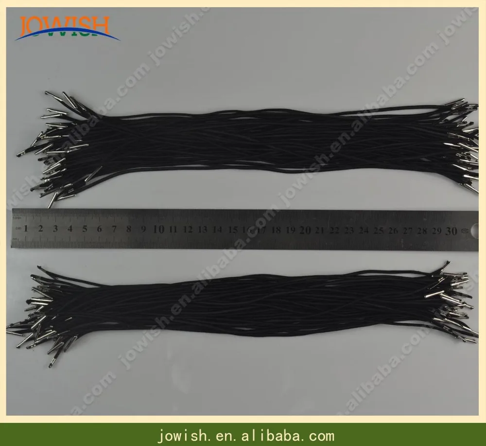 

11.8'' elastic ribbon barbed cord ribbon 100 Pcs Black barbed stretch bands for use on masks or party hats,