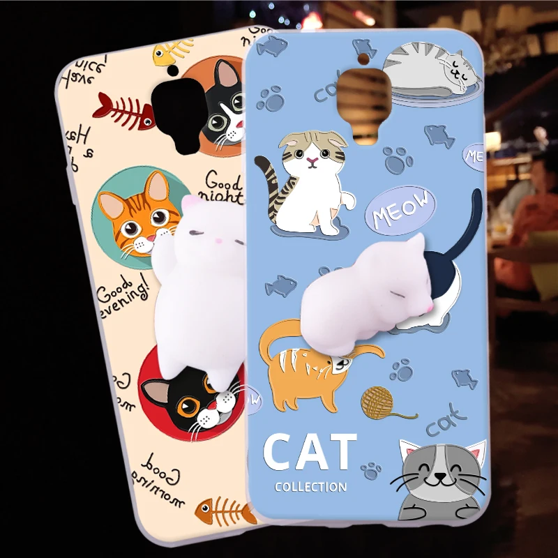 

ShuiCaoRen Silicone Case For Oneplus 3 3T A3000 phone shell Cute Cat 3D Squishy Sleeping Kitty Coque For Oneplus 3T