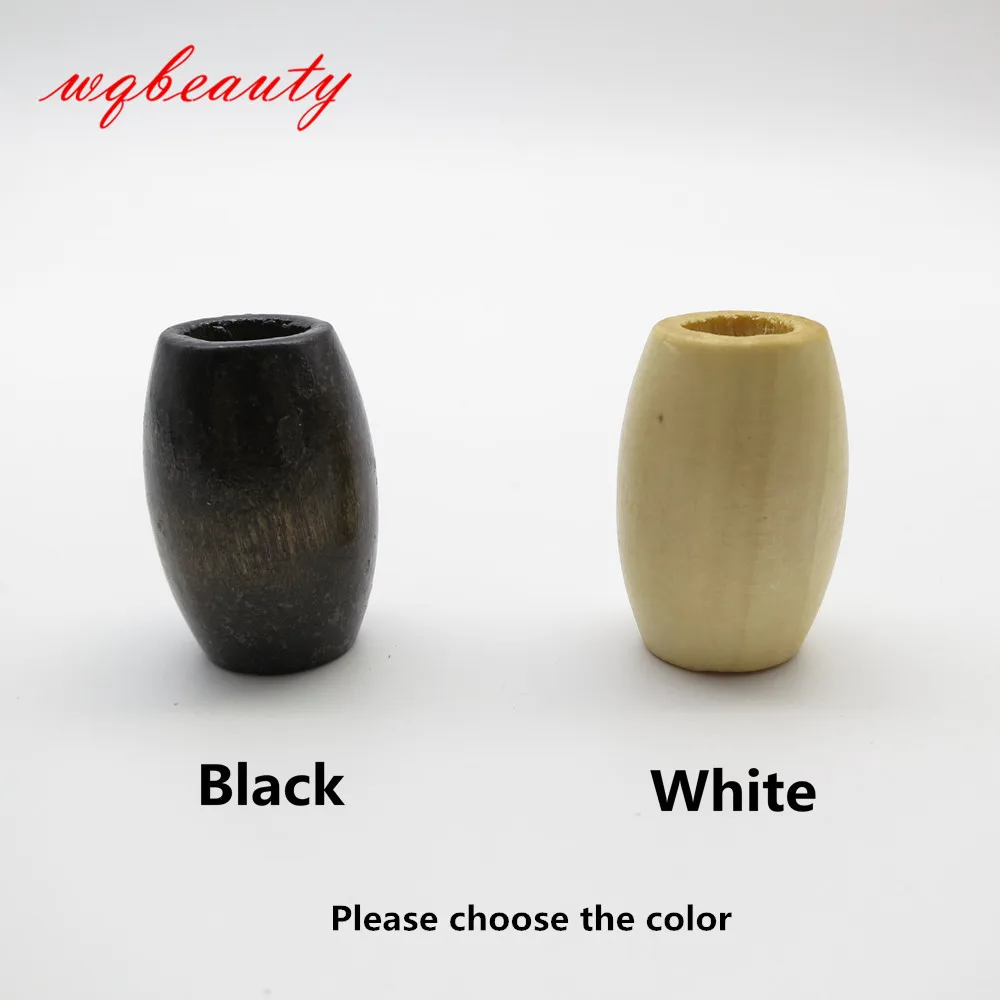 

4Pcs/Lot White/ Black color hair braid dread dreadlock wooden Beads rings tube approx 10mm inner hole