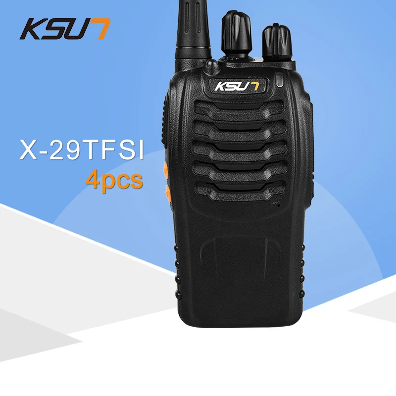 

4PCS KSUN X-29TFSI Walkie Talkie 5W Handheld Pofung UHF 5W 400-470MHz 16CH Two Way Portable CB Radio
