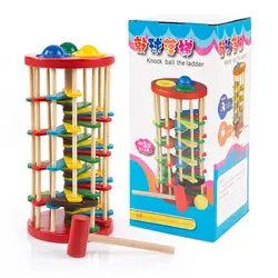 Красочные деревянные башни игрушка с удар молотком мяч игрушечные лестницы разведки развитие образования игрушки для детей