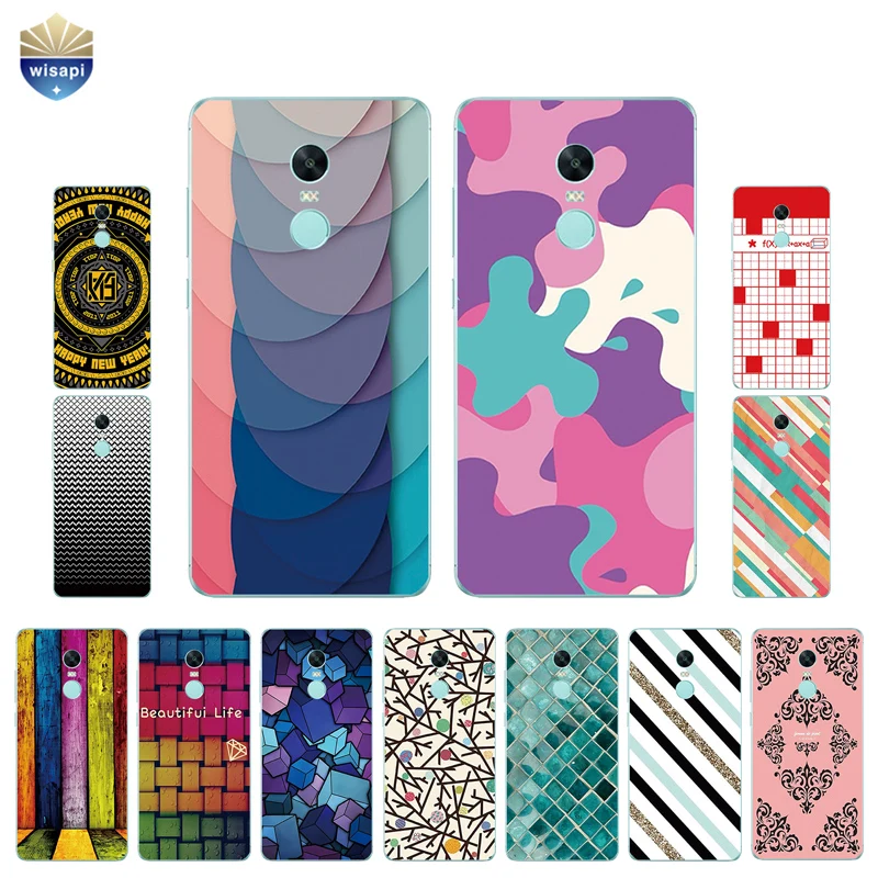 

For Xiaomi Redmi Note 3 / Redmi Note 4X 5A Phone Case For Redmi Note 4 / Pro Shell For Redmi Note 2 Fun Geometric Design Painted