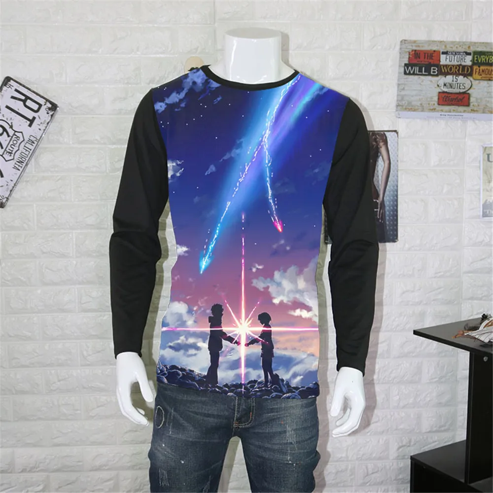 Cosplay Japan Anime Your Name Kimi No Na Wa T Shirts Long Sleeve Tachibana Taki Miyamizu Mitsuha Cosplay Motivs Kawaii Shirts Anime Costumes Aliexpress