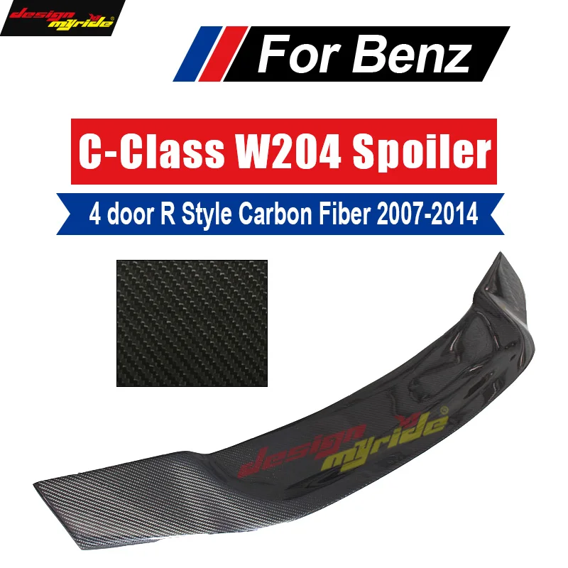 For Mercedes C W204 C204 A204 Saloon Coupe Estate 4-Door Rear Ttunk Spoiler Duckbill Wing Carbon Fiber R Style C180 C200 2007-14 |