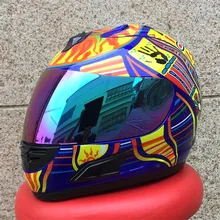 Top Brand MALUSHUN Cool Men Blue Motorcycle Helmet Five Continents Number 46 Pattern Motocicleta Cascos Para
