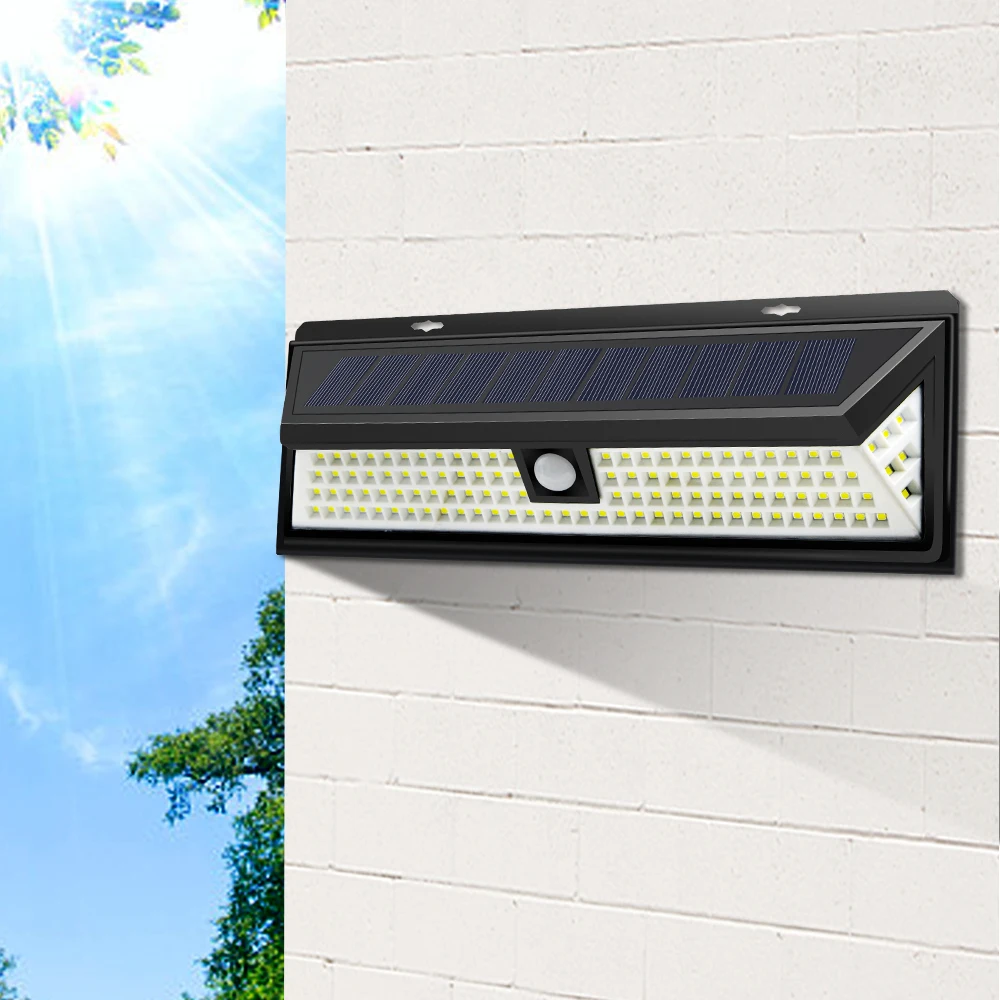 

3 Mode Motion Sensor Solar Sreet Light Outdoor Wall LED Lamp Garden Courtyard Solar Lamp Patio Night Security Lighting 118 LEDs