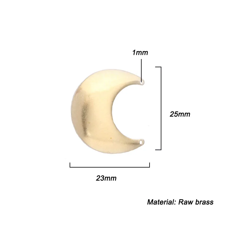 20 шт НЕОБРАБОТАННАЯ латунная золотая пластина подвеска в виде Луны Заготовки круглые DIY ювелирные изделия ожерелье серьги задатки результаты - Окраска металла: A