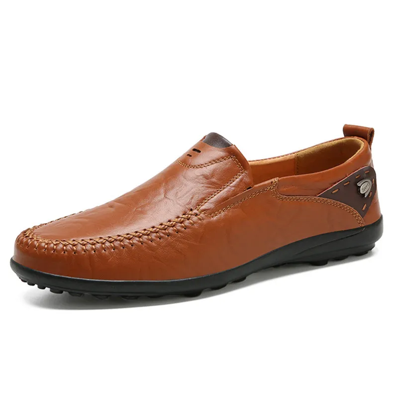 New 2019 Casual Men Shoes Slip On Loafers Spring and Autumn Mens Moccasins Genuine Leather Men's Flats Big Size 37-47 | Обувь