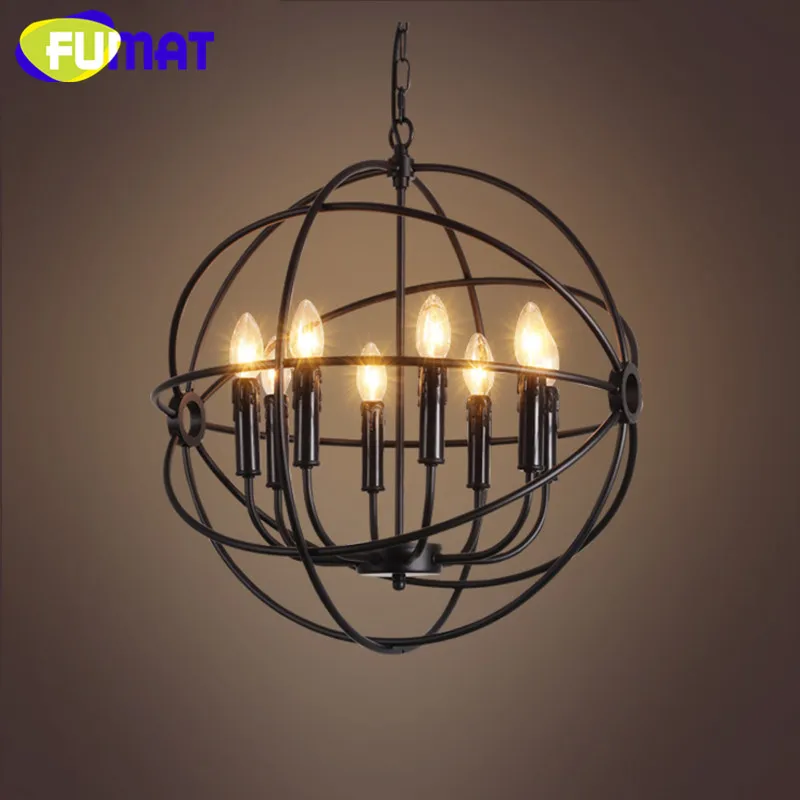 

Loft Vintage Black Iron Pendant Light Retro Iron Birdcage Pendant Lamp Living Room Hanglampen Cafe Decoration Lighting Fixture