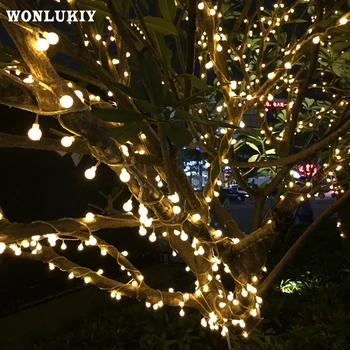 

10m 20m 30m 50m Matte Balls Fairy Christmas Garland 110V / 220V LED String Lights for Holiday Party Wedding Home Outdoor Decor