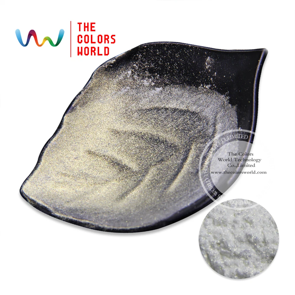 

TCWZ667-3 Excellent effect of diamond gold white color pearlescent powder Color shifting magic pigment 1PACK=50g