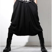 Новая мужская одежда Корейская версия новой супер низкой крест личности сценический наряд шаровары брюки певица костюмы