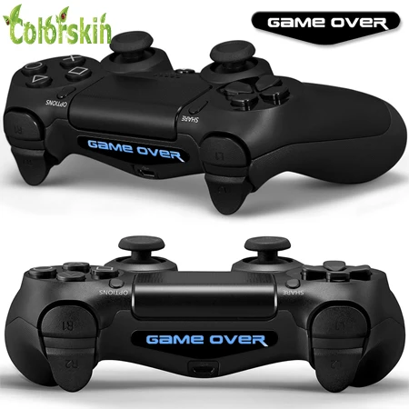 

2 Pcs =1 Pair Game Over Printed LED Light Decal For PS4 Controllers LED Skin sticker for PS4 Playstation 4 Controllers Dualshock