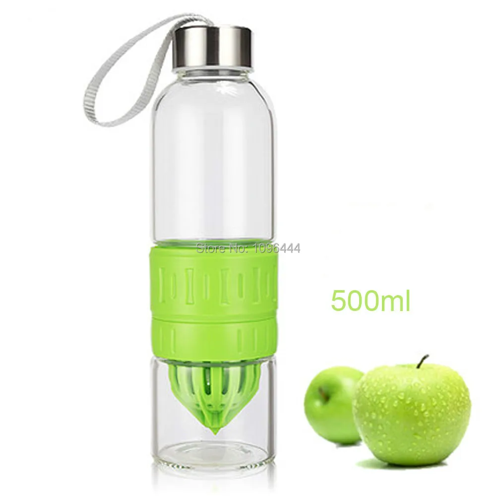 16 oz Glass Reusable Infusion Water Bottles Lemon Bottle Citrus juicer