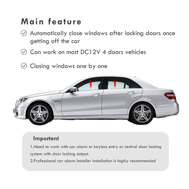 EASYGUARD качества Универсальный 4 двери, окна ближе модуль автоматического подкатывания windows Совместимость Автомобильная сигнализация
