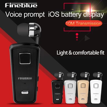 

Original FineBlue F980 Wireless Bluetooth Earphones Portable Handsfree Retractable Headset Stereo Headphone Clip Mic Phone Call