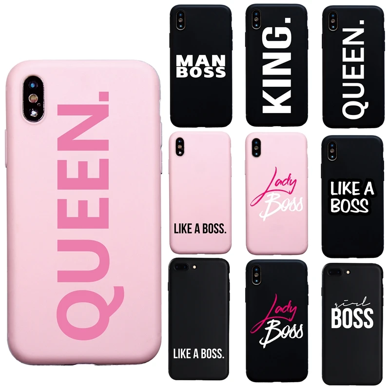 Hot Brand King Queen Man Lady Girl soft case for iphone 6 6s Plus 7 8 11 Pro Max X XS XR Phone Funda Coque Cover Case |