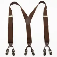 Взрослых Большие размеры Подтяжки для женщин мужские ужин Подтяжки для женщин 6 Clip-On y-обратно сундук брекеты упругой подвески 3.5 см Ширина