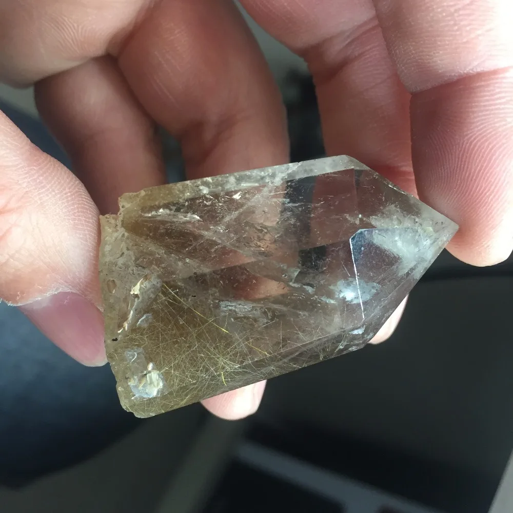 

HD335(41g) Natural Rutilated Quartz Crystal Healing Wand Promotional Price