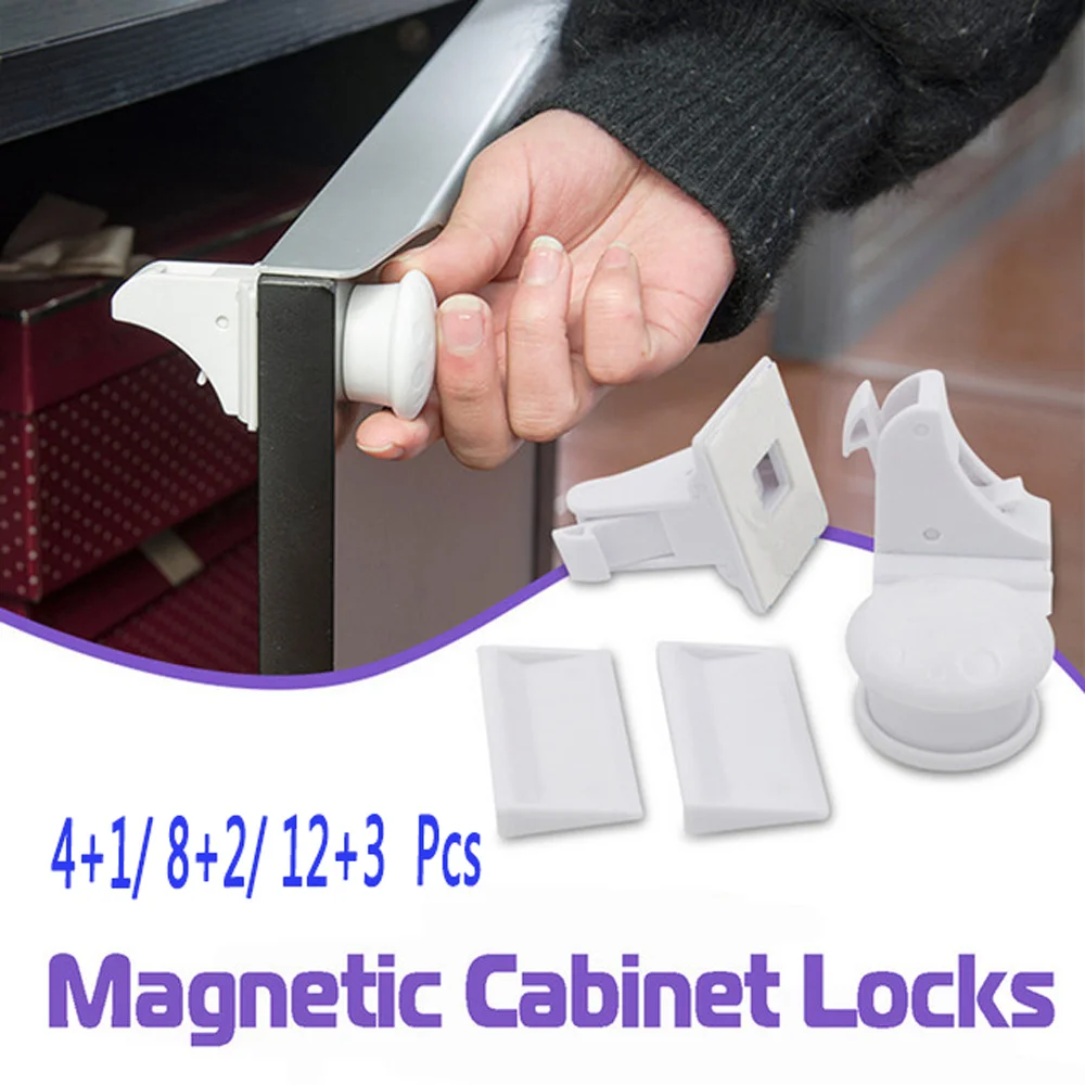 

12+3 Pcs Magnetic Child Lock Children Protection Baby Safety Lock Drawer Latch Cabinet Door Lock Limiter Toddler Security Locks