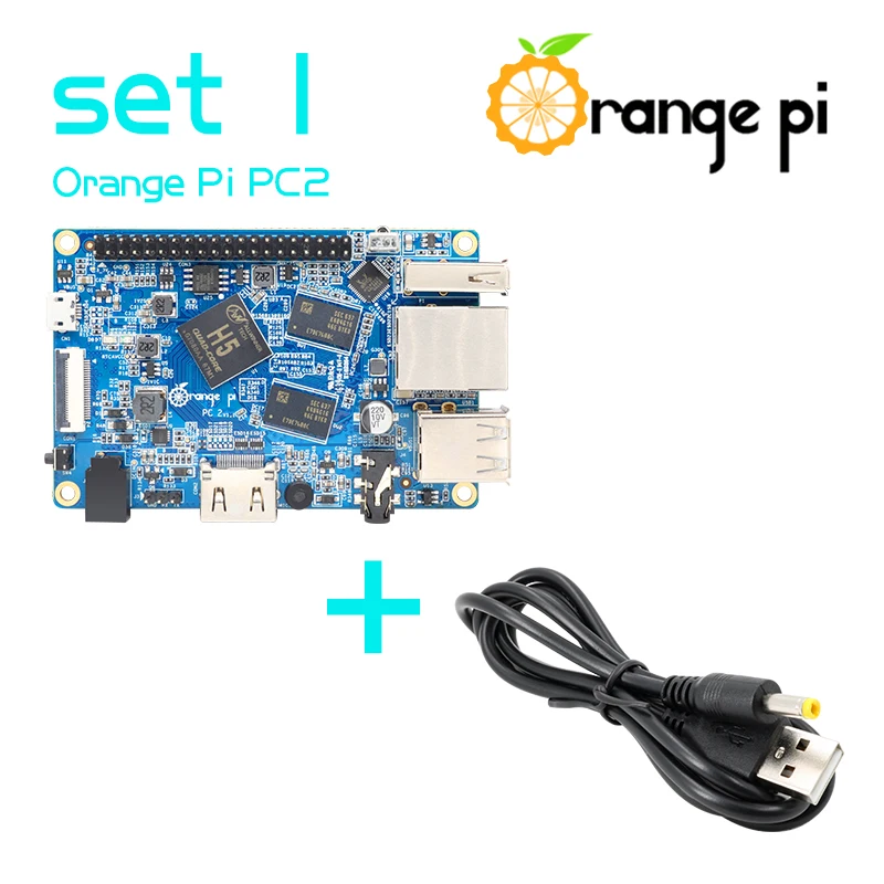 Оранжевый Pi PC2 SET1: оранжевый Pi PC2+ USB к DC 4,0 мм-1,7 мм кабель питания поддерживается Android, Ubuntu, Debian