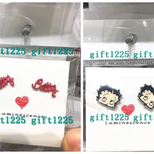 Новинка; 1 пара; Betty boop; Модные женские серьги-гвоздики с героями мультфильмов; стильные серьги для женщин; подарки для вечеринок; M-01