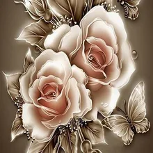 Красивые цветы художественная ручная роспись креативная цифровая картина маслом DIY живопись по номерам 24 цвета пигментная щетка живопись