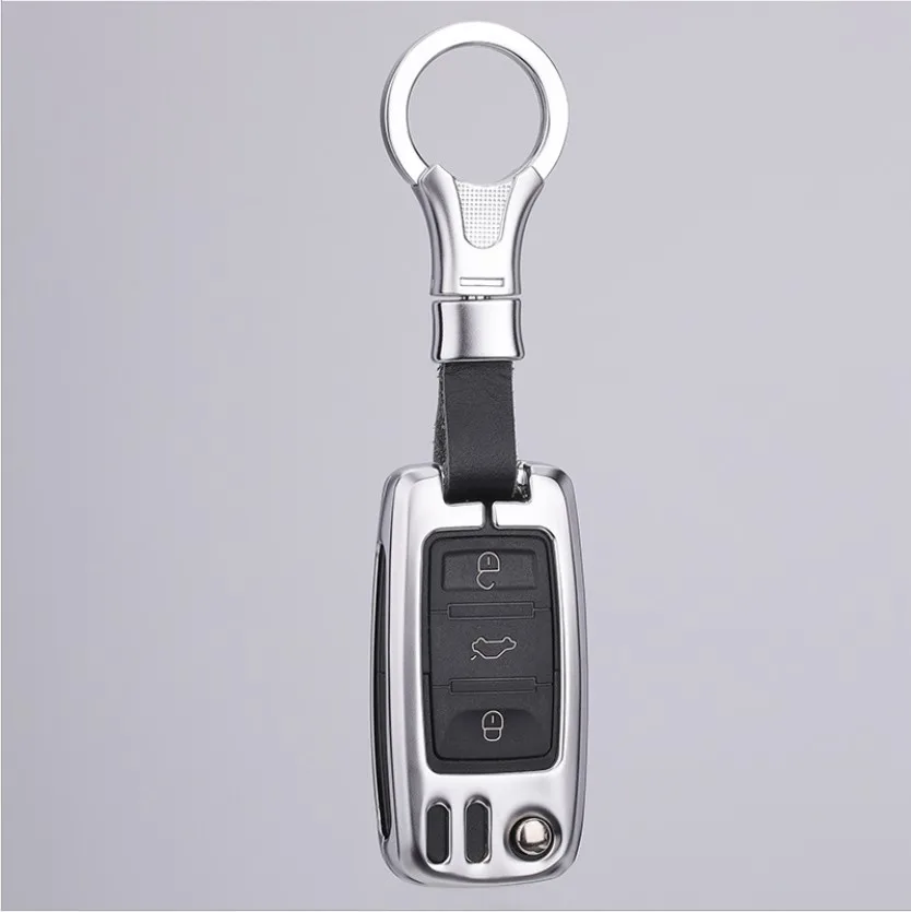 

Car Galvanized Alloy Key Cover Holder For Volkswagen VW Golf 7 Sharan MK4 Jetta For Skoda Superb A7 SEAT Ibiza Leon Flip KeyCase