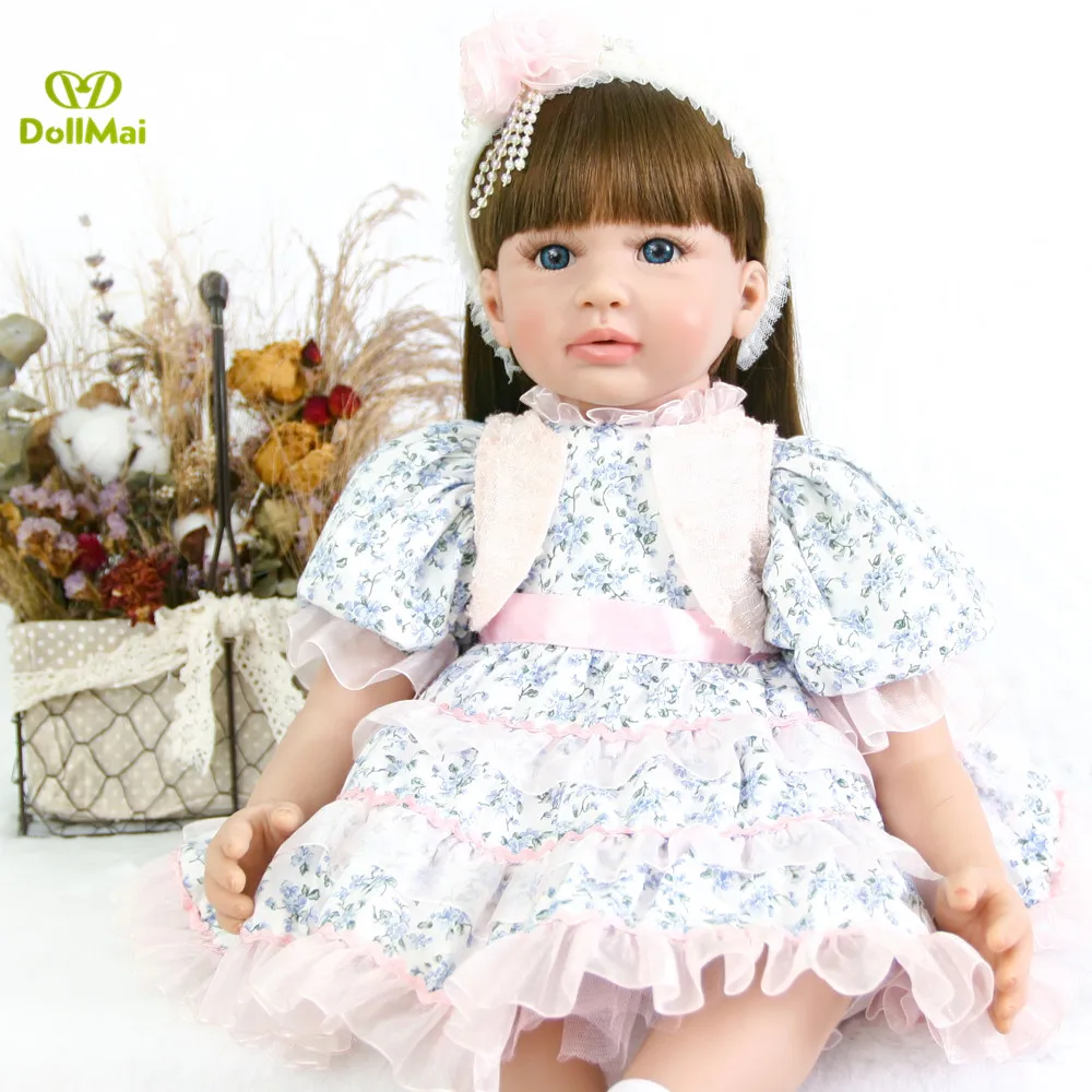 

24" Silicone Reborn Toddler Baby Doll Toys 60cm bebe Princess reborn vinyl babies girl doll gift for children birthday gift