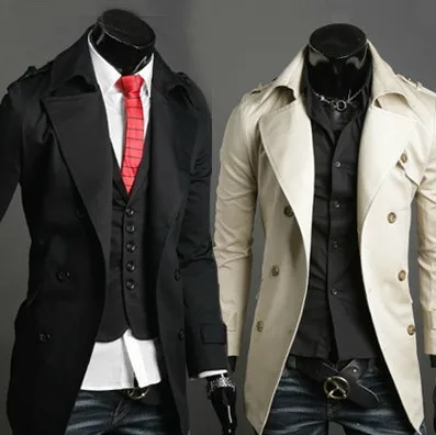 Free Shipping Korean Fashion Casual Top Designed Man wind-jacket long Style Leisure Suit 2 color | Мужская одежда