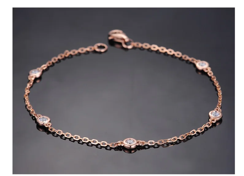 18k Pure Rose Gold Natural Bracelet Women Fashion Bangle Romantic Female Jewelry Girl Gift Party Trendy Hot Sale Good
