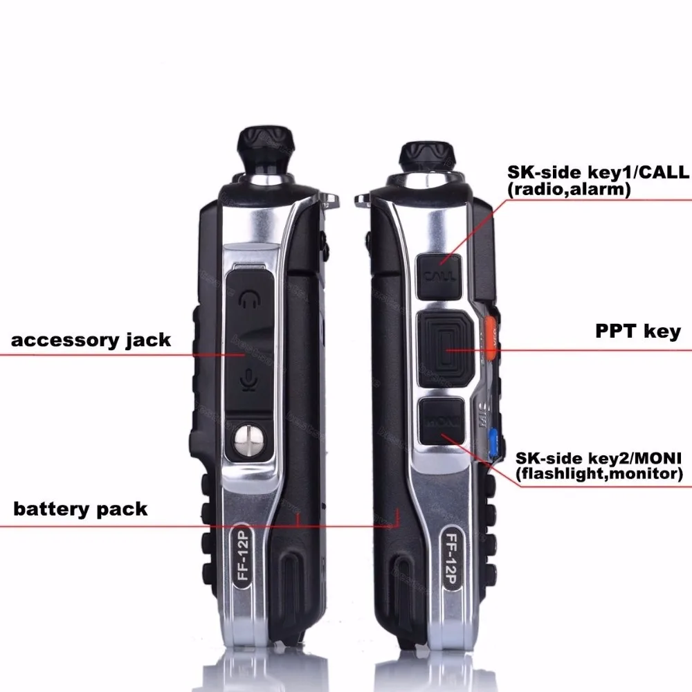 Baofeng F12P Ham Walkie Talkie Двухдиапазонная новая Серебристая портативная рация мощностью