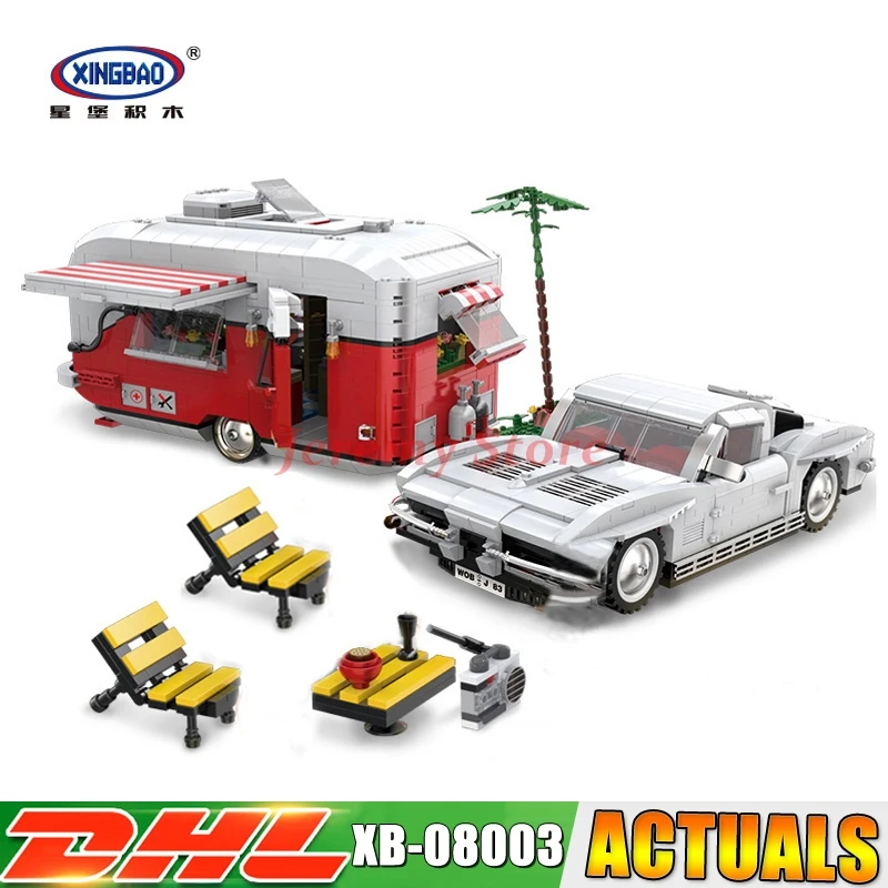 

XingBao 08003 2436Pcs New Creative Series The MOC Camper Set Children Educational Building Blocks Bricks Toys Model Gifts