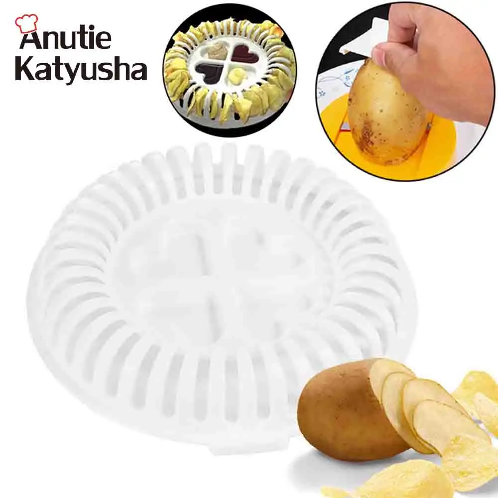 1Set Microwave Potato Chips Maker DIY Healthy Potato Chips Mold Fat