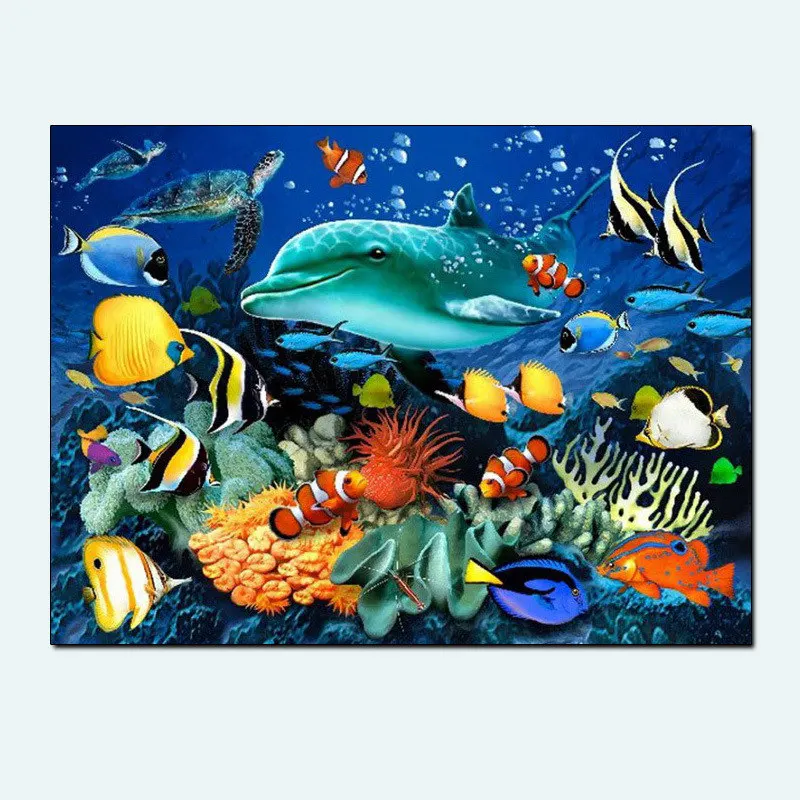 5D DIY Diamond Painting Fish Crystal Diamond Painting rhinestones Cross ...