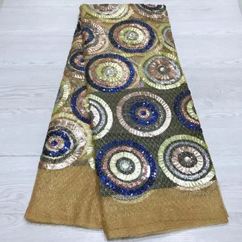 

Multicolor New Design French Net Sequin Lace Fabric 2019 Latest African Lace Fabric With Embroidery Tulle Fabric For Engagement