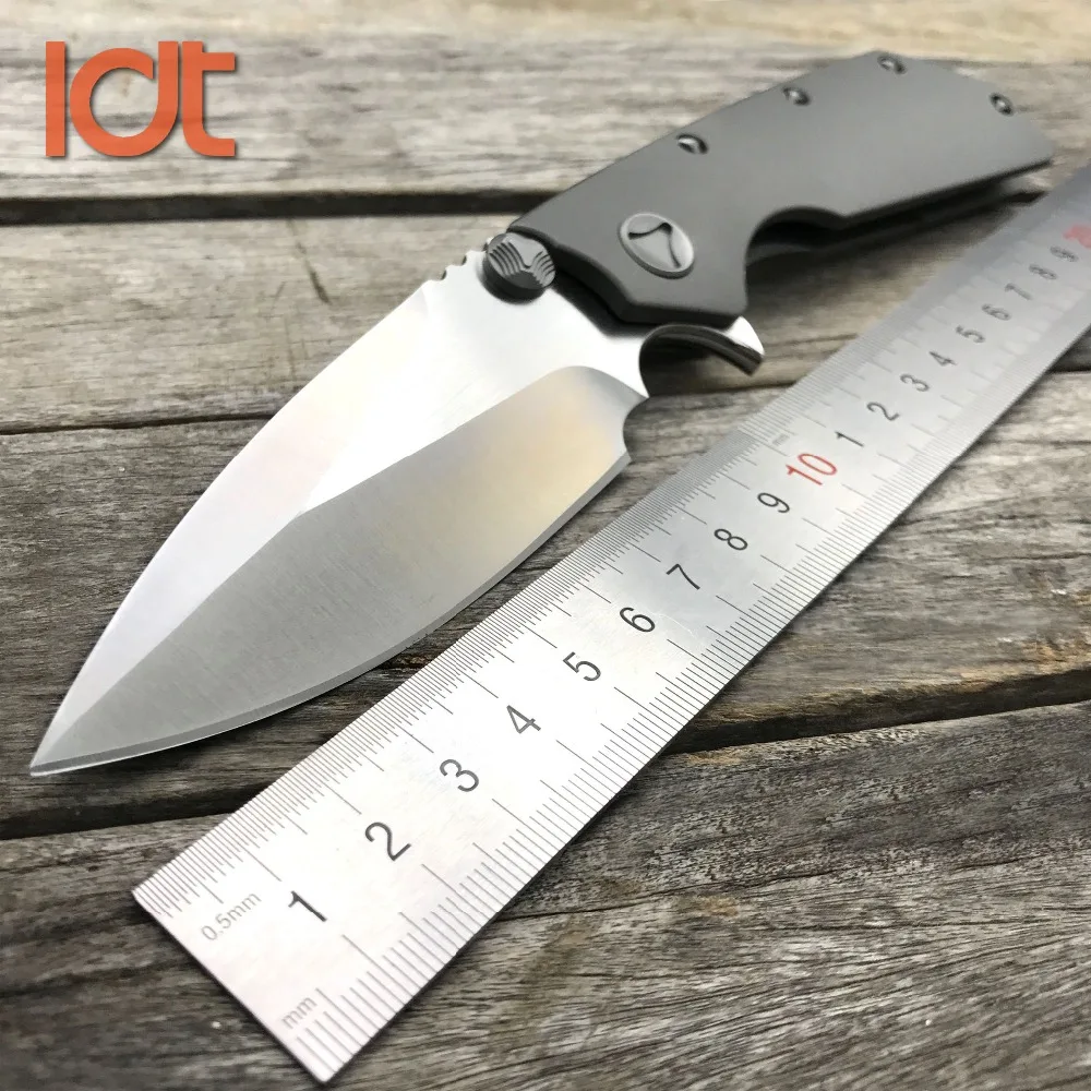 Online Cuchillo plegable LDT doctor D2 hoja titanio TC4 mango Flipper cuchillos de supervivencia Camping caza cuchillo táctico al aire libre herramientas EDC