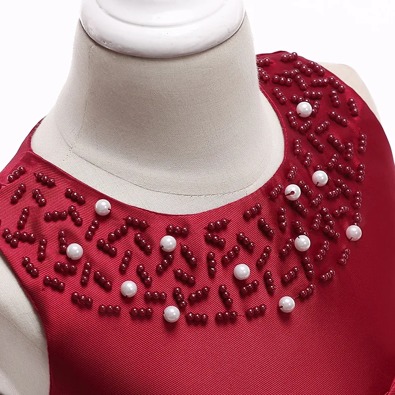 Online 2019 navidad niños niñas vestido sin mangas blanco Azul Rojo princesa cumpleaños fiesta boda elegantes vestidos de noche para niñas 2 12T