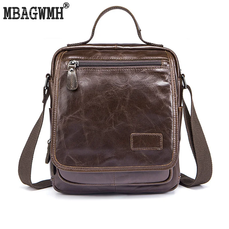 

MBAGWMH 100% Genuine Leather Man Crossbody bags Vintage Famous Brand High Quality Designer Small Handbags Men
