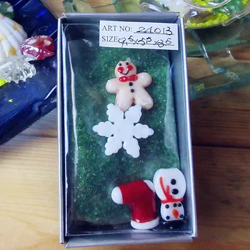 

Green glass sand home garden micro landscape decoration accessories Quartz Sand cute Christmas Glass Snowman figurines ornaments