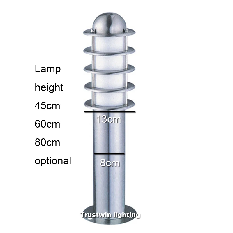 Садовый парк Колонка газон пост свет лампы Открытый водонепроницаемый атмосферу уличный фонарь из нержавеющей стали пост газон лампы