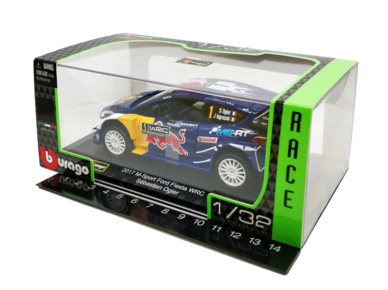 Bburago 1:32 Redbull M-Sport Ford Fiesta WRC литая модель автомобиля Миниатюрный гоночный автомобиль