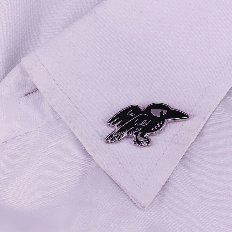 Ворон ужас птица Ворон Готический булавка колдовство черное животное волшебные подарки для куртки джинсовая рубашка Nevermore Ворон воск печать