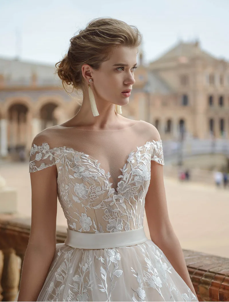 Eslieb Hochzeitskleid высокого класса на заказ кружева свадебное платье es 2019 линии этаж Длина свадебное платье Vestido de Noiva