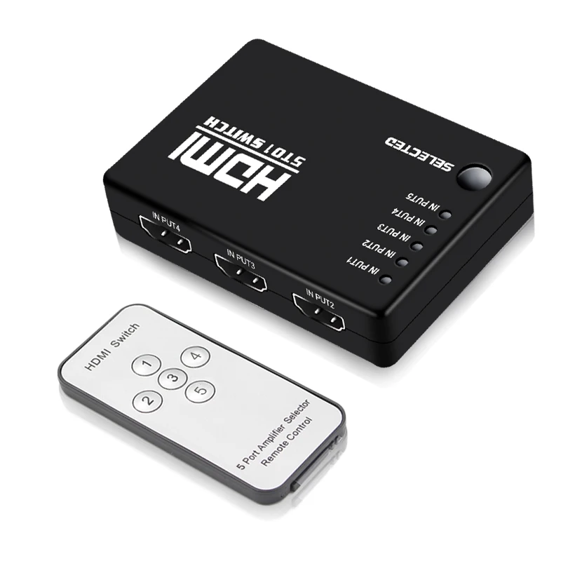 HDMI концентратор 5 портов 1080P видео HDMI Коммутатор HDMI сплиттер с ИК-пультом для HDTV DVD для PS3
