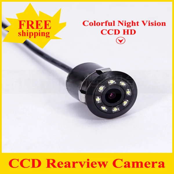 Новая водонепроницаемая CCD Универсальная камера заднего вида 8LED ночного видения реверсивная Автомобильная камера HD Автомобильная камера заднего вида для парковки