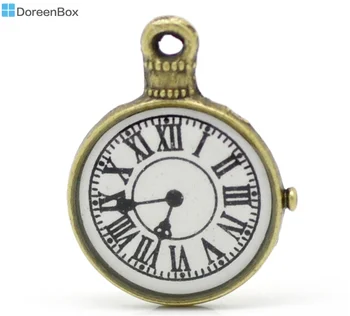 

Doreen Box Lovely 20 Bronze Tone Clock Design Charm Pendants 23x17mm (B12988)